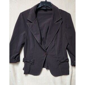 Courtenay Blazer  Women’s Size 14W Brown w/ Green Stitching